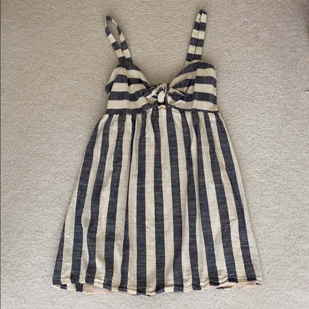 ⭐️Cooperative tie-front striped mini dress